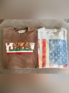 Levi's (2) Short-Sleeve Graphic Tees with California and American Flag Graphics